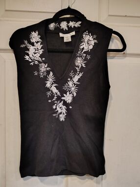 White House Black Market Silk Blend Sleeveless Blouse Size S